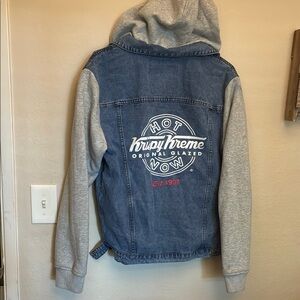 Krispy Kreme Denim Jacket with Gray Sleeves size M